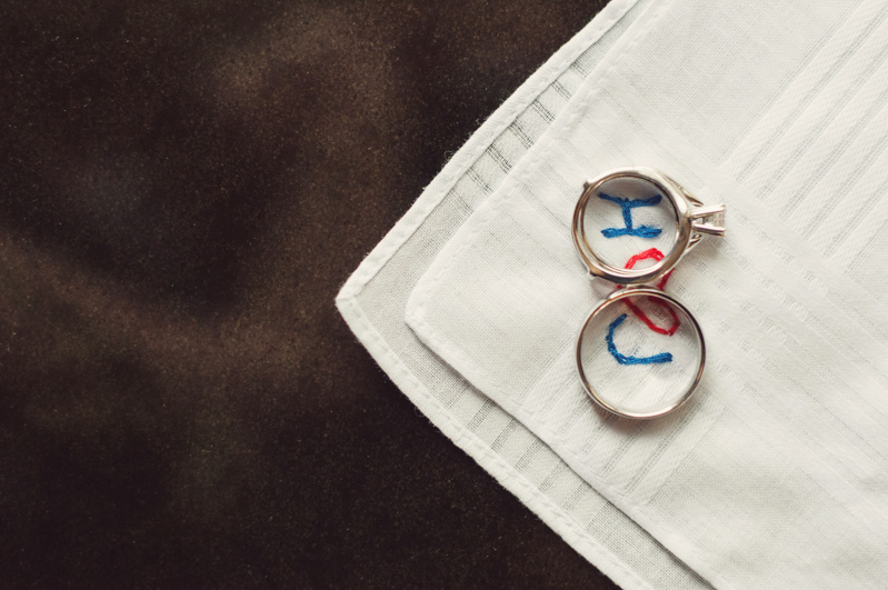 wedding ring shot handkerchief embroidery