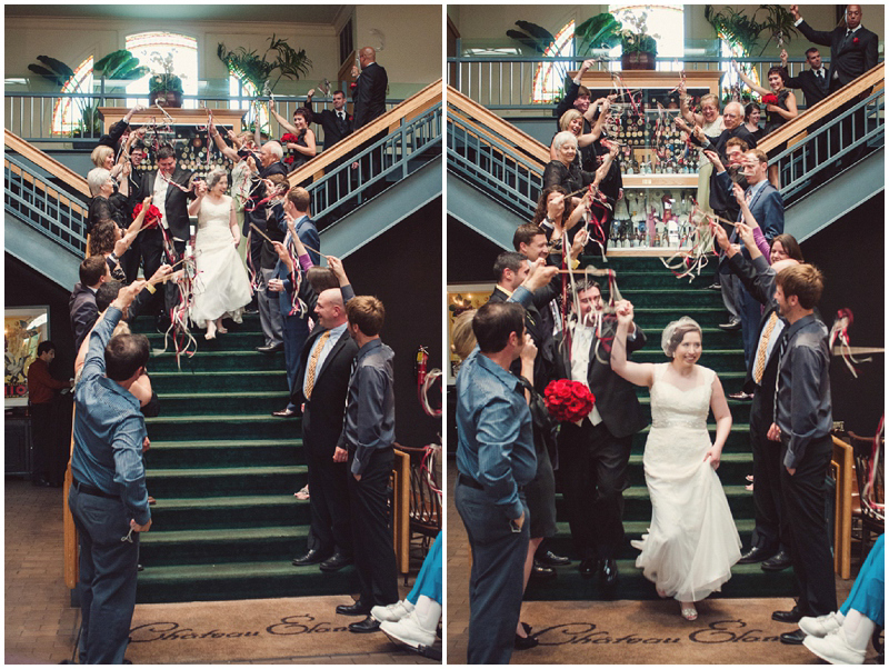 ribbon wand send-off at a chateau elan wedding