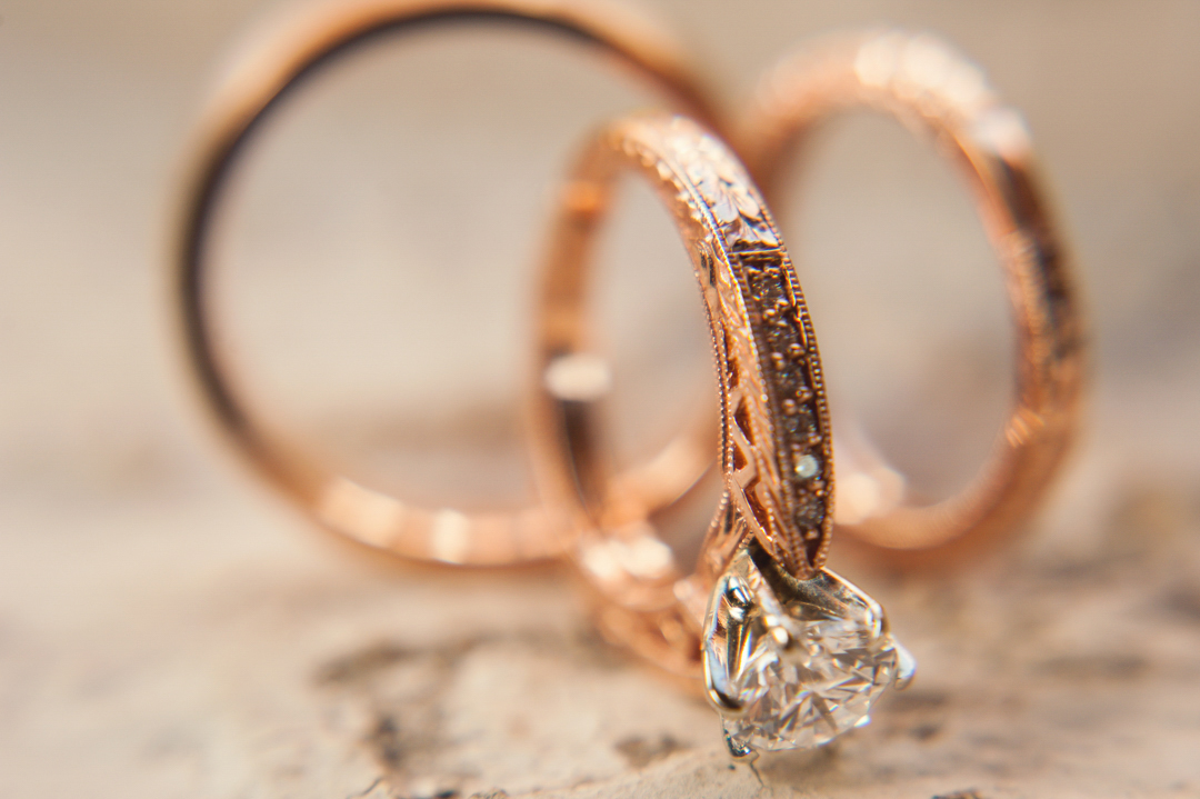 Ring detail at Marietta Brickyard Wedding with Unicorns