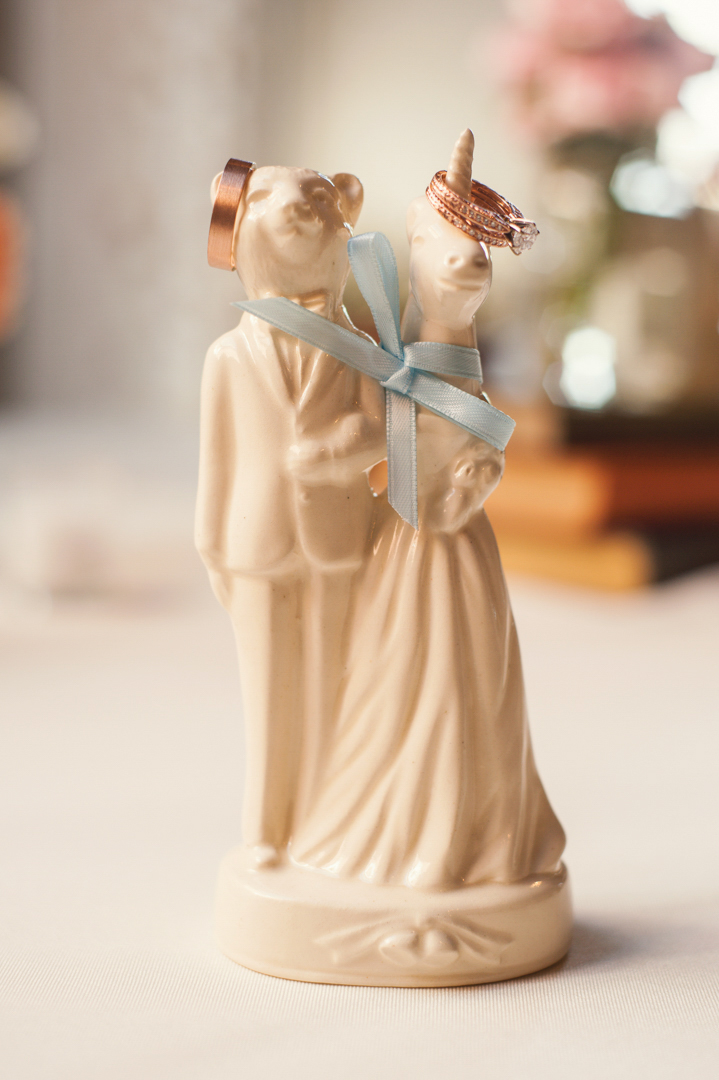 bear and unicorn figurines at Atlanta Marietta Brickyard Wedding