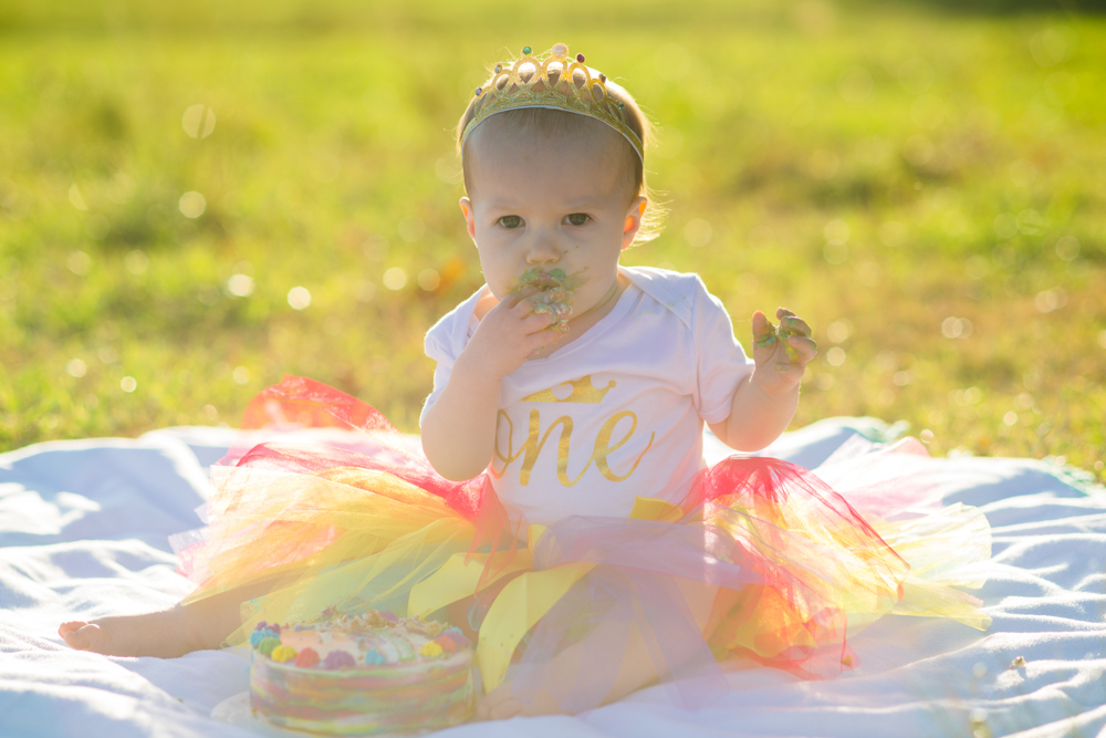 Rainbow Cake Smash // Savannah, Travis, & Kylie
