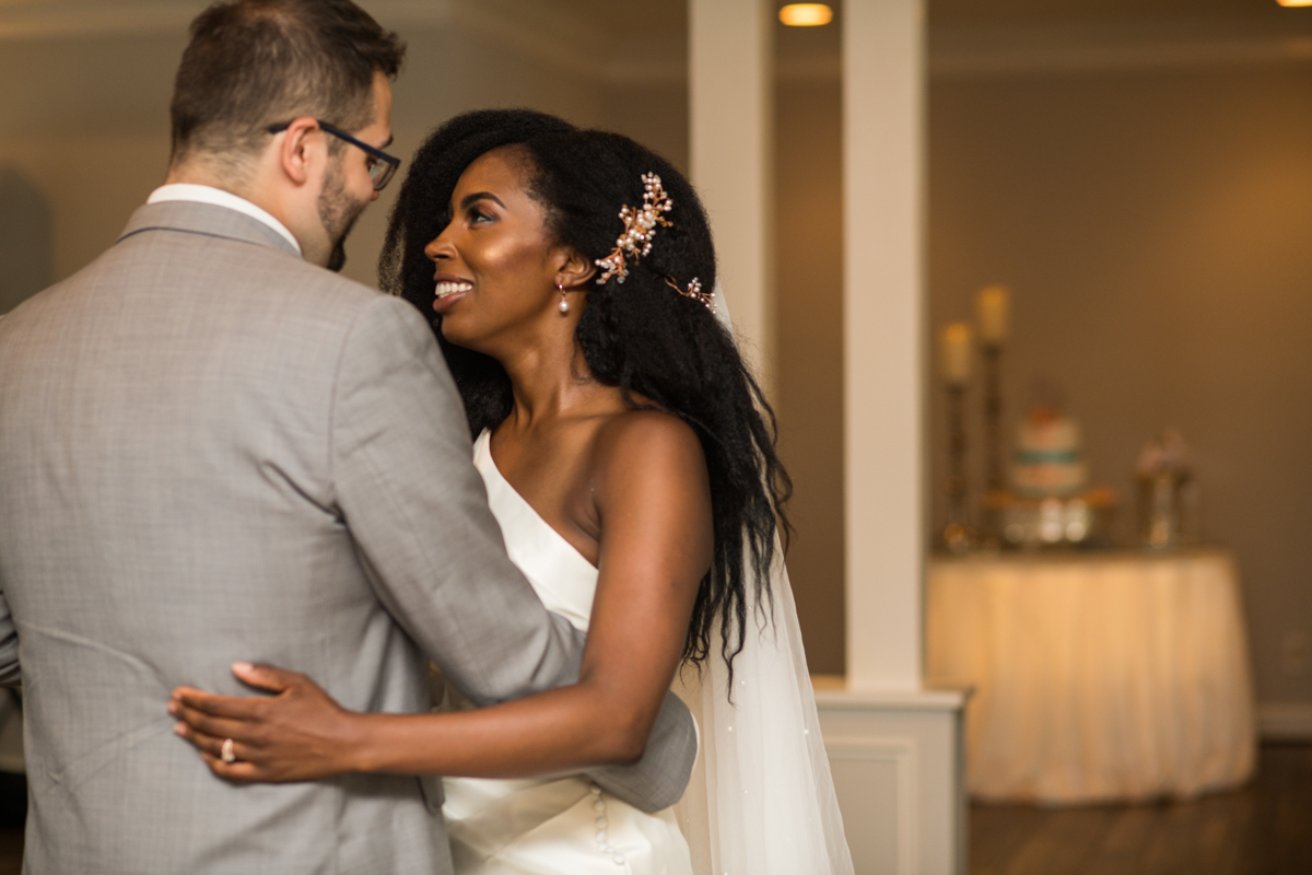 bride and groom dance during Garden Wedding reception